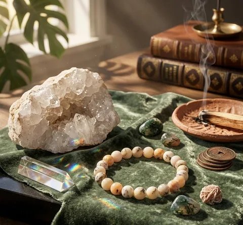 Original Natural White Opal Bracelet for Creativity, Love & Positive Energy