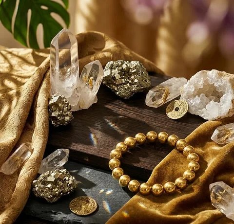 Original Natural Golden Pyrite Bracelet for Wealth, Prosperity & Business Success