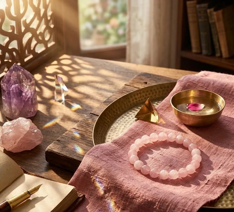 Original Natural Rose Quartz Bracelet for Love, Self-Love & Emotional Healing 1