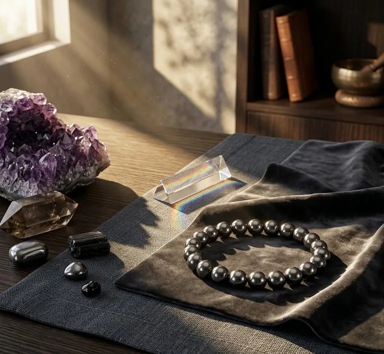 Original Natural Silver Hematite Bracelet for Protection, Grounding & Positive Energy 1
