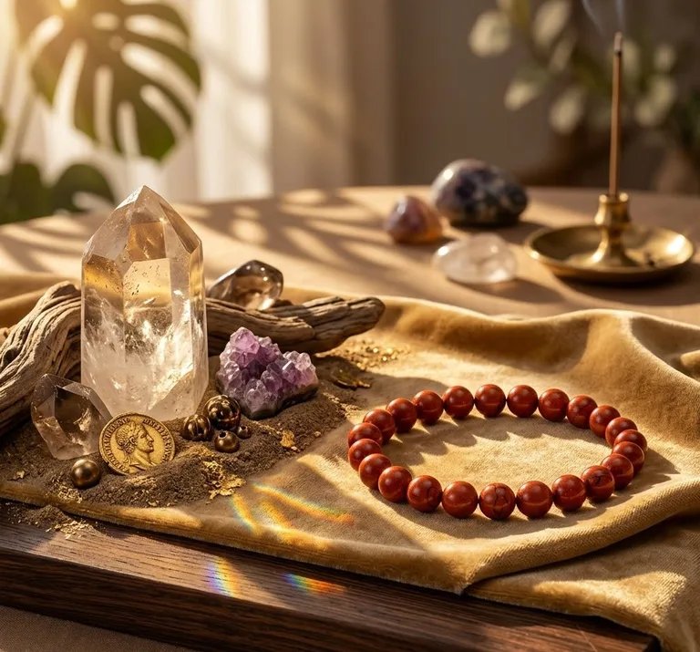 Original Natural Red Jasper Bracelet for Strength, Courage & Stability 1