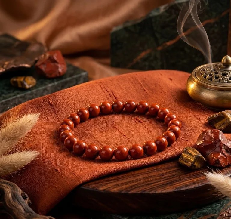 Original Natural Red Jasper Bracelet for Strength, Courage & Stability 2