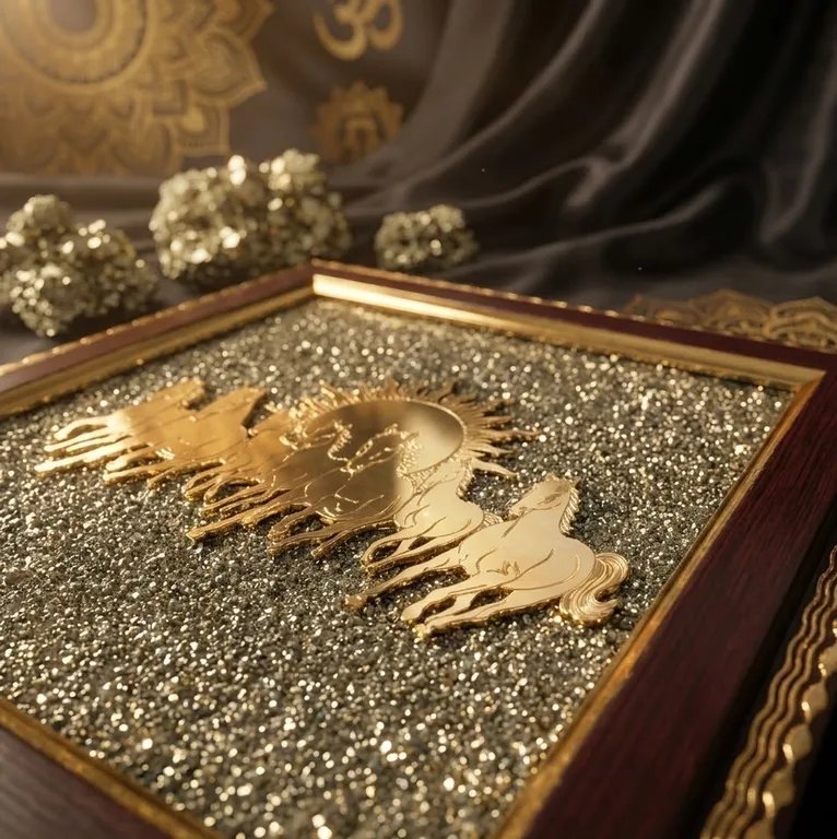 Original Natural Pyrite Horse Frame for Wealth, Success & Positive Energy | 2