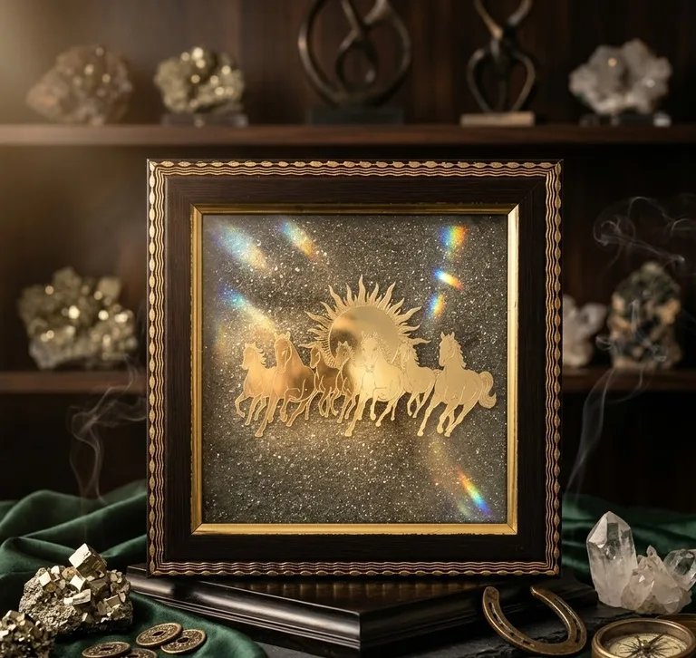 Original Natural Pyrite Horse Frame for Wealth, Success & Positive Energy | 3
