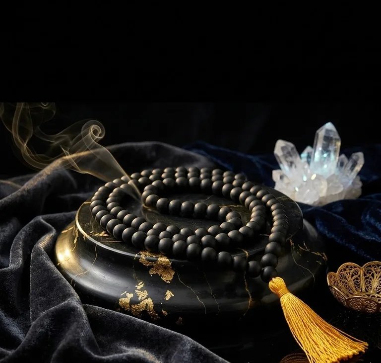 Original Natural Karungali Mala (Ebony Wood Mala) for Spiritual Growth, Meditation & Positive Energy 3