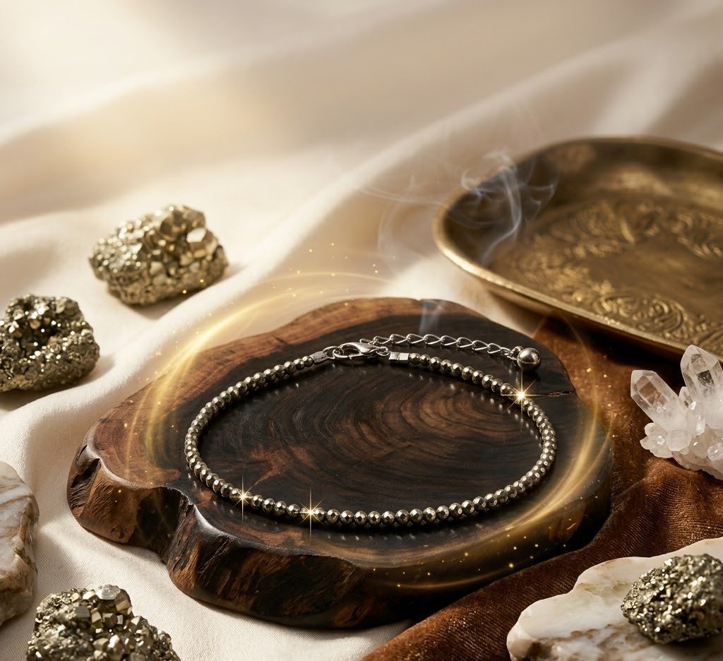 Original Natural Pyrite Anklet for Wealth, Prosperity & Business Success 2