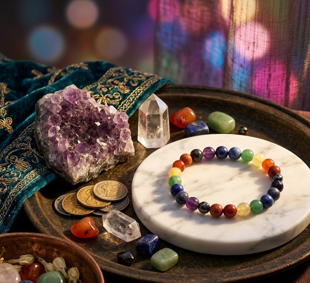 Original Natural Seven Chakra Bracelet for Balance, Positive Energy & Spiritual Wellness