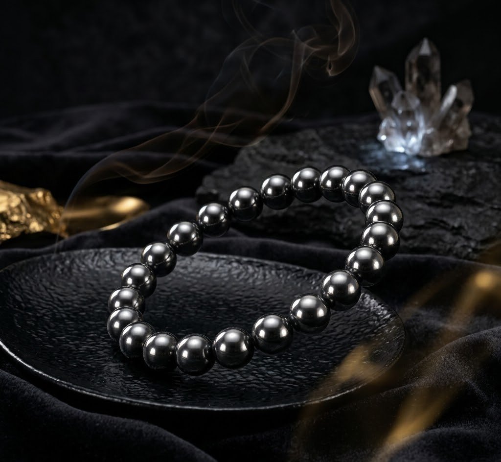 Original Natural Silver Hematite Bracelet for Protection, Grounding & Positive Energy 2