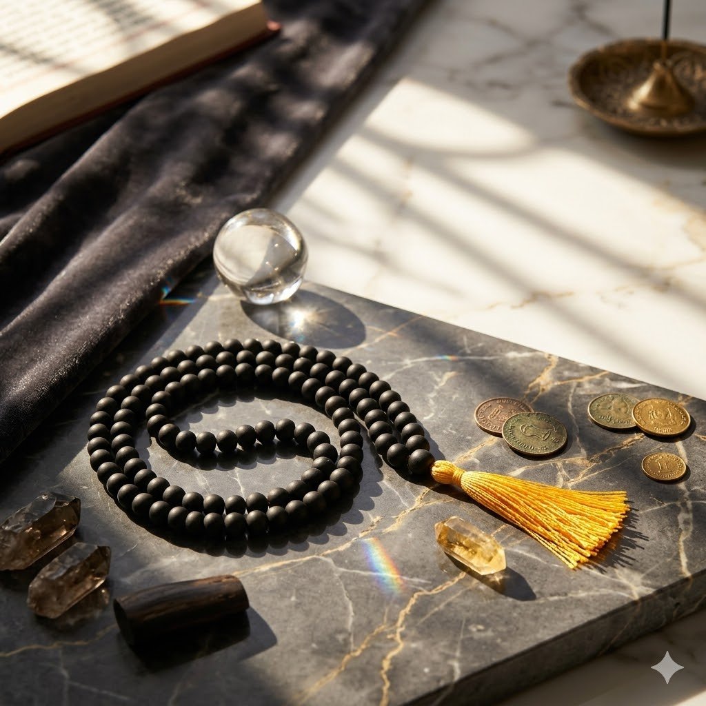 Original Natural Karungali Mala (Ebony Wood Mala) for Spiritual Growth, Meditation & Positive Energy