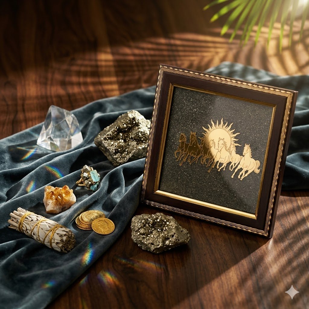 Original Natural Pyrite Horse Frame for Wealth, Success & Positive Energy |