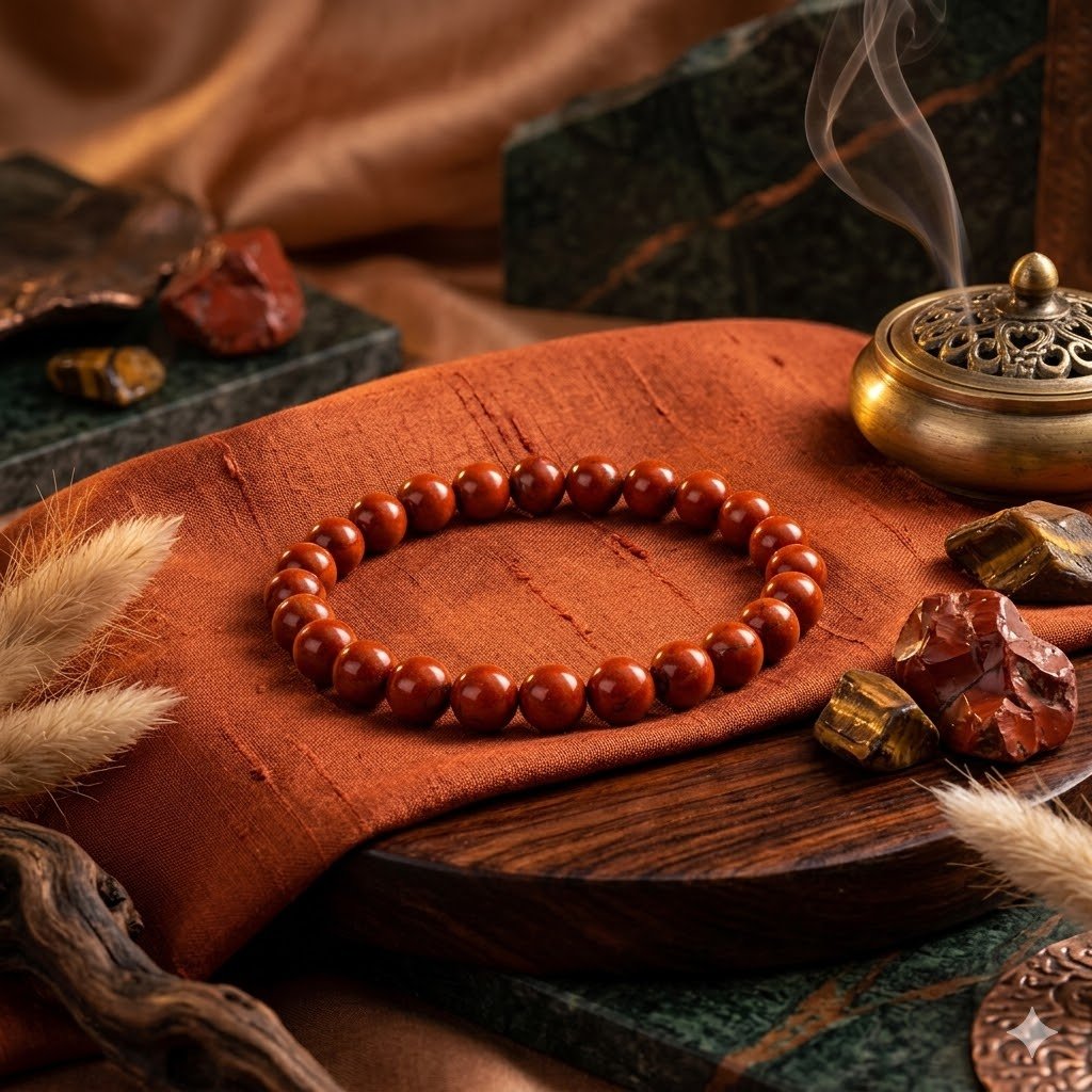 Original Natural Red Jasper Bracelet for Strength, Courage & Stability 2